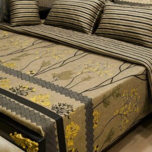 7Pc Printed Cotton Mix Comforter Set – Complete Bedding Set for 3200