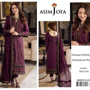 Asim Jofa Premium Dhanak Suit – Digital Wool Shawl & Heavy Embroidery | Rs.3650