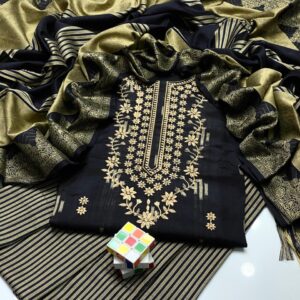 Winter Collection 2025 | Sussi Banarsi 3Pc Dress – Embroidered Gala Daman & Banarsi Jacquard Shawl Rs. 3650