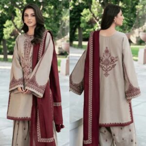 Baroque New Article 2025/2026 | Dhanak 3Pc Embroidered Suit – Premium Winter Collection Rs. 3560